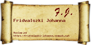 Fridvalszki Johanna névjegykártya